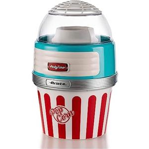 Ariete 2957 Pop Corn XL Party Time - Macchina per Popcorn - Scoppia 60gr di Mais in 2 minuti ad Aria Calda - Ciotola Estraibile - 1100 Watt - Azzurro