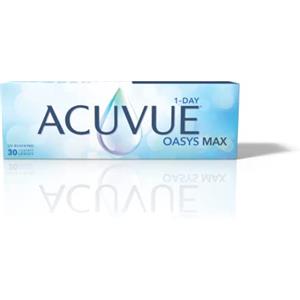 Acuvue Oasys Max 1-Day,lenti a contatto giornaliere,comfort tutto il giorno e visione nitida,filtrano la maggior parte della luce blu-viola* ;30 lenti,-6.00 diottrie,BC 9.0,DIA 14.30