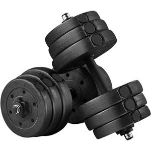 Yaheetech Set di 2 Manubri Palestra Casa con Piastre Diversi Pesi Coppia Manubrio Regolabile 25KG Nero