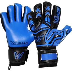 Generico Walter Guanti Portiere Professionale, Calcio, Modello Tiger con Stecche (9, NERO AZZURRO)