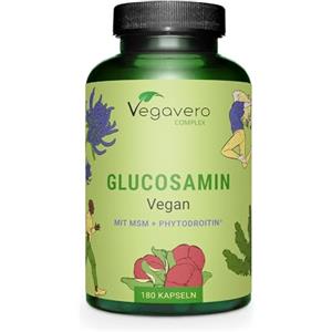 Vegavero Glucosamina Condroitina VEGAN | con MSM, Artiglio del diavolo, Zinco e Vit C | Integratore Articolazioni | Alto dosaggio di Glucosamin Solfato | Cruelty Free e Senza Additivi | Vegavero®