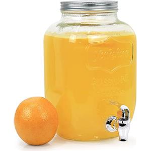 La zappa Dispenser per Bevande 4 lt Contenitore in Vetro con Rubinetto design Vintage