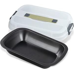 Zenker Bake, Click & Go - Pirofila per dessert e casseruola con cappuccio - 34 x 24,5 x 8 cm - Teglia da forno con coperchio coordinato per il trasporto diretto - Teglia per torte da forno e trasporto