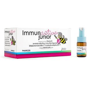 Biodue Immunactive Junior - Integratore per il sistema immunitario dei bambini con Vitamina D3, L-Lisina e Fermenti Probiotici - 21 fiale da 10 ml