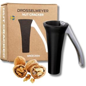 Drosselmeyer Schiaccianoci di Design - Efficace su noci di tutte le dimensioni con il minimo sforzo - Schiaccianoci resistente - Molto forte e robusto - Progettato e prodotto in Svezia (Nero)