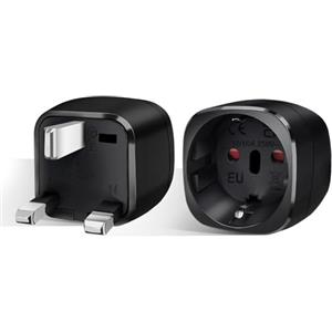 vutizal Adattatore Presa Inglese a Spina Italiana - Vutizal 2 pezzi Adattatore Universale da Viaggio - 3250W Adattatore UK per Regno Unito, Irlanda, Dubai, Maldive (Tipo G Nero)