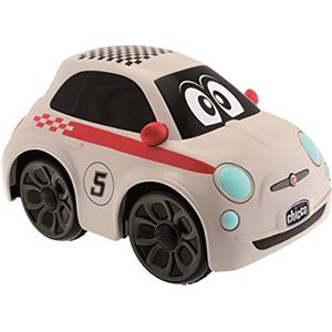 Chicco Fiat 500 Sport Macchina Telecomandata per Bambini, Auto Telecomandata con Volante Radiocomando Intuitivo, Macchina Radiocomandata con Suono del Clacson, Bianca - Giochi per Bambini 2-6 Anni