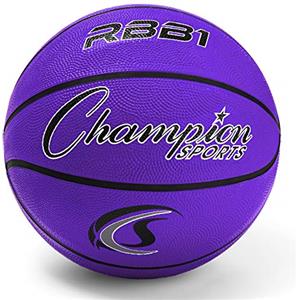 Champion Sports Pallone da basket ufficiale in gomma, resistente, in stile professionale, varie misure, attrezzatura da basket di alta qualità, per interni ed esterni, forniture per l'educazione