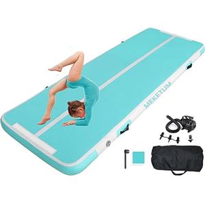 MEKETUM Air Track Tappetino Ginnastica Artistica 2 3 4 5 6 Metri 10/20CM Spessore Materasso Ginnastica da Casa/Yoga/Formazione/Cheerleading/Divertimento Acqua con Pompa (Rose, 200 * 100 * 10cm)