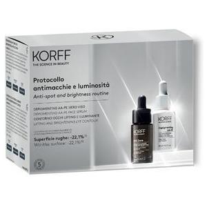 Korff Cofanetto Protocollo Antimacchie e Luminosità: Siero Viso Depigmenting AA-PE 30ml e Contorno Occhi Lifting Illuminante 15ml