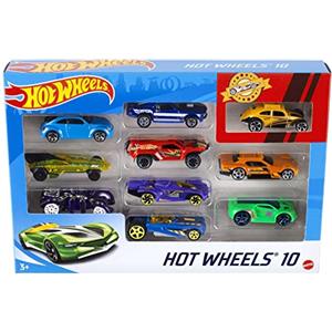Hot Wheels - Set Macchinine da 10 Veicoli in Scala 1:64, con Decorazioni Mozzafiato, da Collezionare, Single, 54886