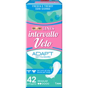 Fater SpA Lines Intervallo Velo Adapt - Proteggislip Sottile e Flessibile, Ipoallergenico, 42 Pezzi