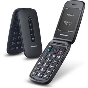 Panasonic KX-TU550EXB Telefono 4G Cellulare Essenziale per Anziani a Conchiglia, Fotocamera da 1.2MP, Telefono per Anziani con Schermo Grande da 2.8, 300 Ore di Standby, Nero