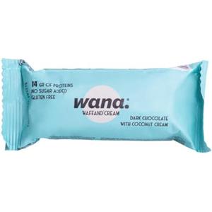 Wana - Waffand'Cream Barretta Proteica Cioccolato Fondente Ripiena Al Cocco. Senza glutine. Barretta da 43gr.