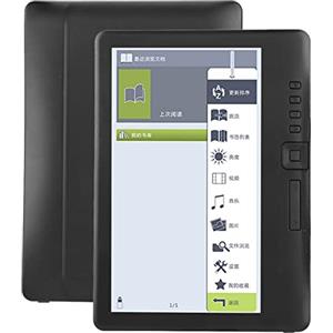 Jopwkuin Lettore di e-Book, Touch Ebook Reader Libro Corpo Integrato 11 mm Sottile Schermo elettronico Ultra Chiaro ARM9 Core Portatile per la Lettura(8G RAM)