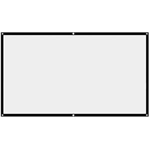 KLOP256 - Schermo da proiezione, schermo per proiettore bianco, 16:9, senza pieghe, per home theater, pieghevole, schermo da proiezione 60|72|84|100|120|150