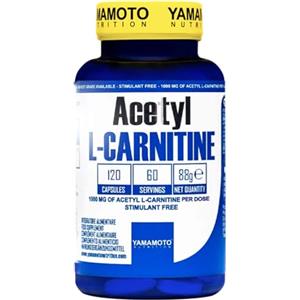 YAMAMOTO Nutrition, Acetyl L-CARNITINE 60 compresse, Integratore Alimentare a Base di Acetil Carnitina 1000mg dose, Stimulant Free