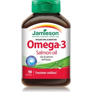 Jamieson Omega 3 Salmon Oil - 90 Perle di Olio di Salmone per Benessere Cardiovascolare, Visivo e Cerebrale