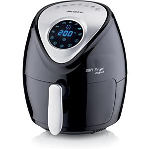 Ariete Airy Fryer Digital 4616, Friggitrice ad Aria 3,5 Litri, Timer da 60 Minuti, LCD e Touchscreen con 7 Modalità di Cottura, Temperatura Massima 200° C, 1300W, Nero