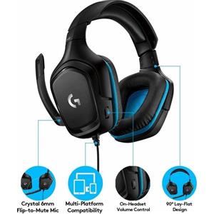 GielleService CUFFIE GAMING LOGITECH G432 USB DTS 7.1 Cuffie da gioco con Microfono pieghevole Archetto regolabile