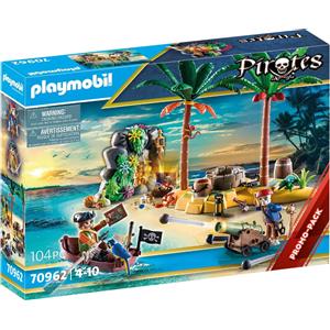 PLAYMOBIL Pirates 70962 - Isola dei Pirati con Scheletro e Cannone, Gioco di Costruzione per Bambini dai 4 Anni