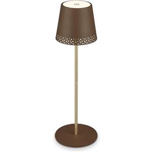 Briloner - Lampada da tavolo senza fili, 2 lampade in 1, lampada comodino dimmerabile, Lampada da Esterno, abat jour da comodino, lampada da tavolo ricaricabile, lampada scrivania, marrone oro