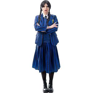 Zoelibat Zölibat - Costume per bambini Wednesday, travestimento per Carnevale e Halloween, costume per bambini