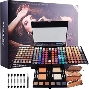 Pure Vie 180 Colori Palette Ombretti Cosmetico Tavolozza per Trucco Occhi con Correttore Blush e Lucidalabbra - Adattabile a Uso Professionale che Privato #236