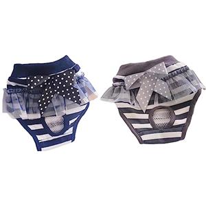 Oyccen 2 Pezzi Pannolino Igiene Biancheria Intima del Cane Femmina Pantaloni Sanitari per Cani di Piccola Taglia Lavabili Pannolini Riutilizzabili
