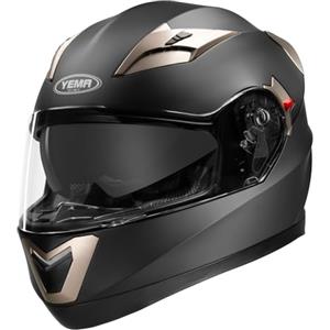 YEMA Casco Modulare Moto Integrale Scooter - YEMA YM-925 Caschi Modulari Motorino Integrali ECE Omologato Donna Uomo con Doppia Visiera Parasole, Nero opaco, M