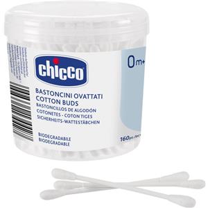 Chicco Bastoncini Ovattati in Cotone 160 Pezzi - Morbidi e Flessibili per l'Igiene del Bambino