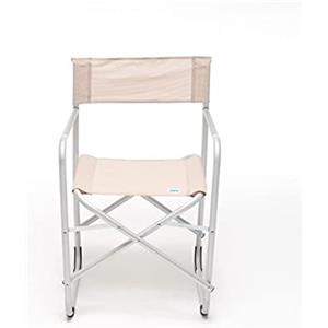 sal mar Fiesta Sedia Regista Tahiti, Alluminio, Pieghevole Libro, Telo in Colore Ecrù, 48x57x79 cm