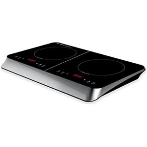 ARDES Fornello Elettrico con 2 Piastre a Induzione Potenza Differenziata da 2000 e 1500 Watt Display Digitale Temperatura Fino a 240 Gradi Piastra Elettrica Modello AR1F602 Colore Nero