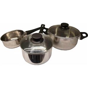 Ikea Set di 5 pentole Annons con coperchio in vetro, a induzione, in acciaio inox