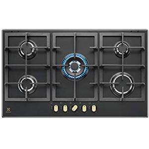 Electrolux KGS 9536 RN - Teglia da forno a gas, finitura in ghisa nera con manici in bronzo, 90 cm