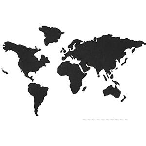 Navaris Planisfero Bacheca Sughero 102x50,3cm - Mappa Mondo Autoadesiva 18x pz 10x Puntine 1x Set Fissaggio - Cork Memo Board con Mappamondo - Nero