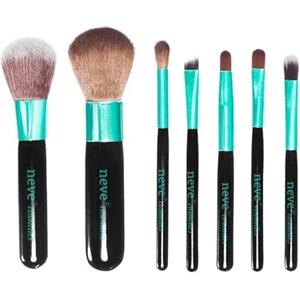 Neve Cosmetics set pennelli da viaggio in pratica trousse con pochette a zip | Trucco Aqua