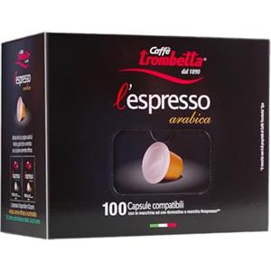CAFFÉ TROMBETTA DAL 1890 Caffè Trombetta - l'Espresso Arabica, Capsule Compatibili con Sistema Nespresso - Confezione da 100 Capsule
