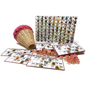 Magie di Natale Gioco tombola napoletana la smorfia con cartelle a colori e numeri in legno (48 Cartelle)