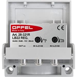 OFFEL AMPLIFICATORE ANTENNA TV DA PALO 2 INGRESSI LOG VHF+UHF 20dB 112dBuV 5G