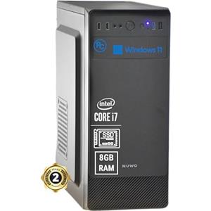 VOKOT Pc Fisso i7 intel core Cpu fino a 3.90ghz, 8gb Ram, Ssd da 240gb, Wifi Incluso, Windows 11 Pro, Office 2019, Computer PC Desktop completo per ufficio,casa pronto all'uso