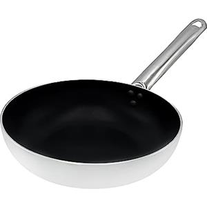 Baldassare Agnelli Pentole Agnelli Alluminio Antiaderente 3 mm Professionale Padella Svasata Alta a Saltare con Manico Inox Tubolare, Argento, 32 cm