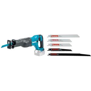 Makita Sega recipro a batteria, djr186rt, blu, DJR186ZK 0 wattsW, 18 voltsV + Makita seghetto alternativo set - 1 Piece, P - 83945