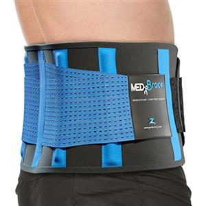 MEDiBrace Fascia Lombare Supporto Schiena per Uomini e Donne Fascia Elastica Lombare Ortopedica, Cintura Lombare, Cintura Posteriore per il dolore da Sciatica, Ernia del disco, Stenosi spinale