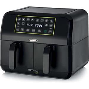 Ariete 4623 Airy Fryer Dual, Friggitrice ad aria con doppio cestello, 1700 W, Capacità 8L, 3 Funzioni di cottura, Pannello digitale LED Touch, 8 programmi preimpostati, Timer, 2 cestelli, Nero