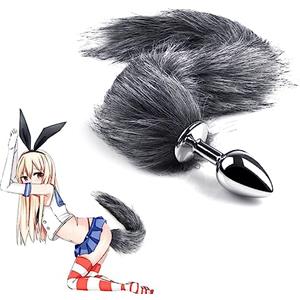 Jrxprxinps CY-17 Pollici Fluffy Fox Tail Cos Per Uomo Donna ân&âlṤ Dónna Pl&úg An&àlé bÛ&tt pl&Ûg Am&ǎl pḼ&Ûgs Metalló ân&âl plây pl&ÛgṤ ânâlpl&Ûg Bêginnêr