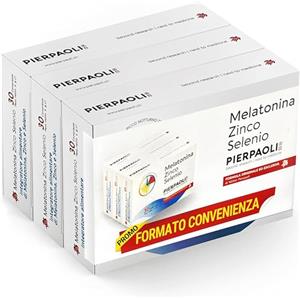 PIERPAOLI - Melatonina Zinco Selenio: Integratore Alimentare per Contribuire a Migliorare la funzione del Sonno e Supportare il Sistema Immunitario, 3 Confezione da 30 Compresse da 1mg