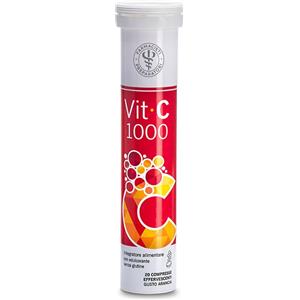 Unifarco Vitamina C 1000 - 20 Compresse Effervescenti Gusto Arancia per il Sistema Immunitario