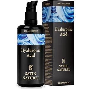 Satin Naturel Siero Viso Acido Ialuronico Puro con Aloe Vera 100ml - Per Pelli Sensibili - Siero Idratante e Antirughe Viso Vegano - Hyaluronic Acid Serum