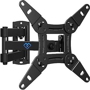 PERLESMITH Supporto TV Parete, Staffa TV per LCD/LED da 13 a 42 pollici - Supporto TV Monitor Universale Orientare Inclinare Ruotare - Estendibile 368mm - Sostiene fino a 20kg - Max VESA 200x200mm